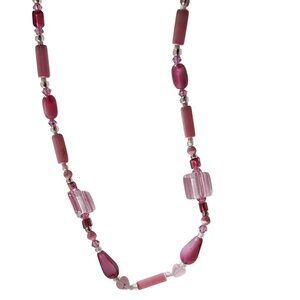 Elegant Handcrafted Pink Beaded Necklace Boho Retro Fashion Jewelry Women